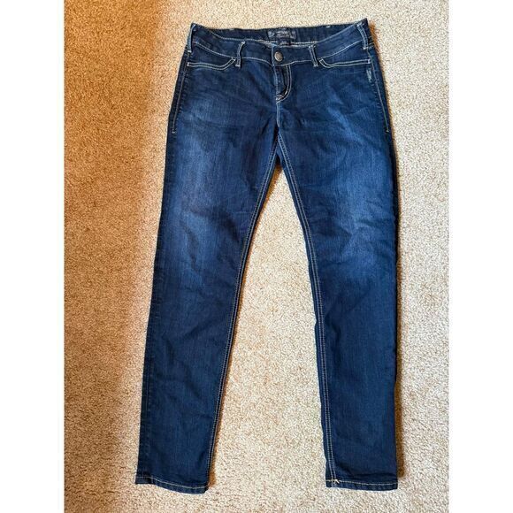 Silver Jeans Dark Wash Jegging Jeans Signature Wave Pocket Design Size W31/31‎ - Picture 1 of 5